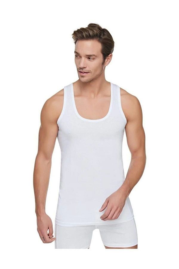 ENTAHA-Tutku Men's White 6-Pack Cotton Combed Cotton Tank Top 1