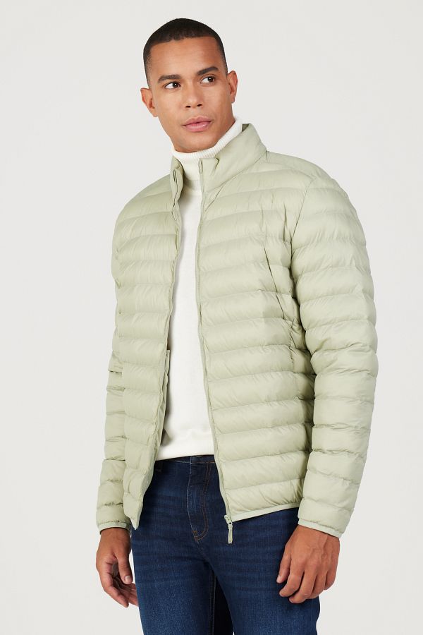 AC&Co / Altınyıldız Classics-Men's Mint Standard Fit Regular Cut Stand Collar Coat 1