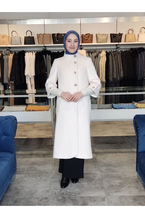Matex-معطف فرو أنجورا 8000 - نسائي محبوك بأكمام مفصلة 1