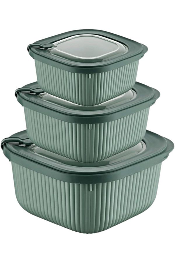 STOREMAX-Mu-Artshop Home Set of 3 Microline Storage Containers, 600-1100-1800 Ml, Micro with Air Release Lid 1