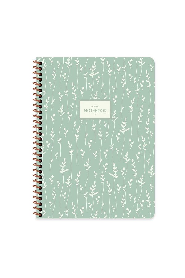 Mielibon-Checked Notebook, 80 Sheets Notebook, Spiral Notebook, Checked Notebook Flora, Flower Pattern Notebook 1