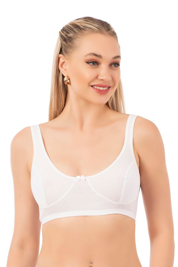ÖZKAN underwear-Özkan 0564 حمالة صدر نسائية قطنية مضلعة فارغة بدون دعم بدون أسلاك بدون أسلاك سميكة 1