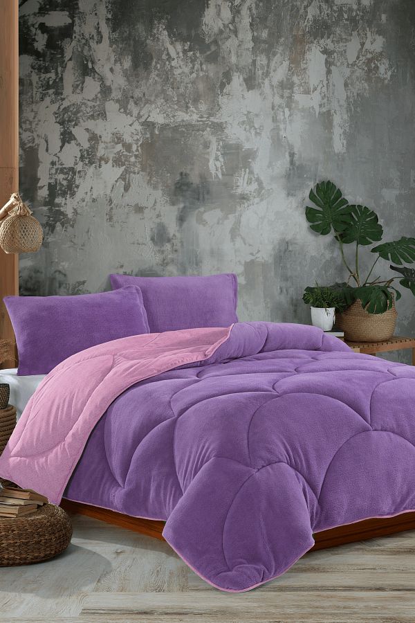 NANOSOFT-Single Claret Red Welsoft Quilt 1