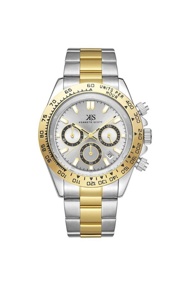 Kenneth Scott-Kenneth Scott Men Multi Function White Dial Watch - K23123-TBTW 1