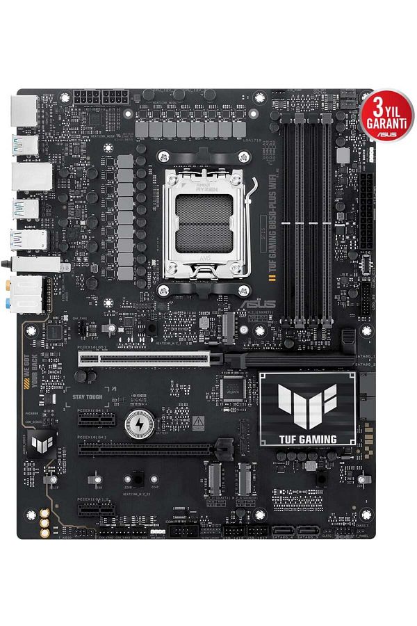 ASUS-Tuf Gaming B850M-Plus B850 Am5 Ddr5 8000 Dp HDMI 3X M2 Usb3.2 Gen 2X2 Aura Rgb 2.5Gbit Matx 1