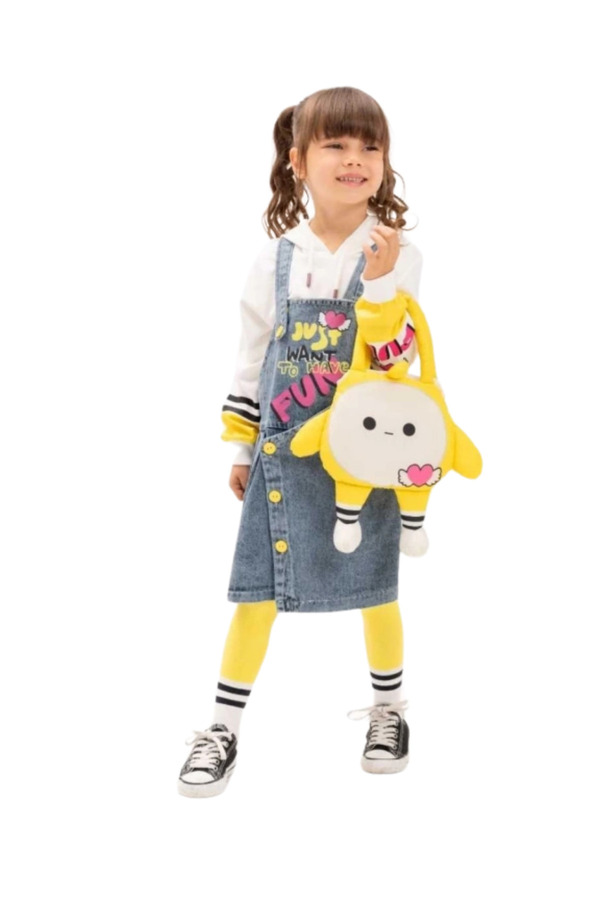 sealy style SARI ÇANTALI JİLELİ JEANS KIZ TAKIM