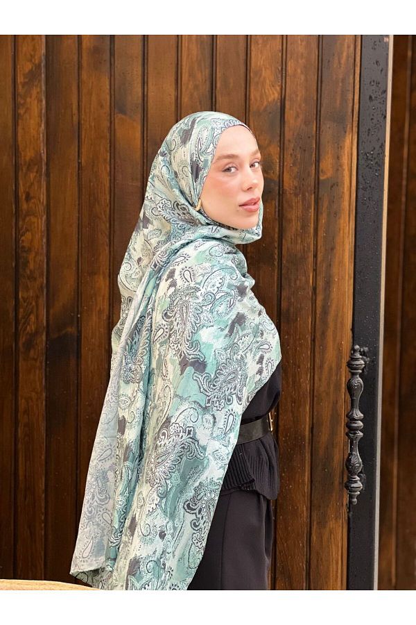 Modakaşmir-Abstract Ethnic Pattern Bamboo Shawl 1