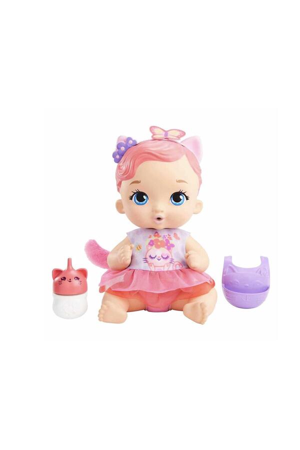 My Garden Baby HHL21 Yavru Kedi Bebeğimin Bakım Zamanı - Pembe Saçlı Bebek My Garden Baby