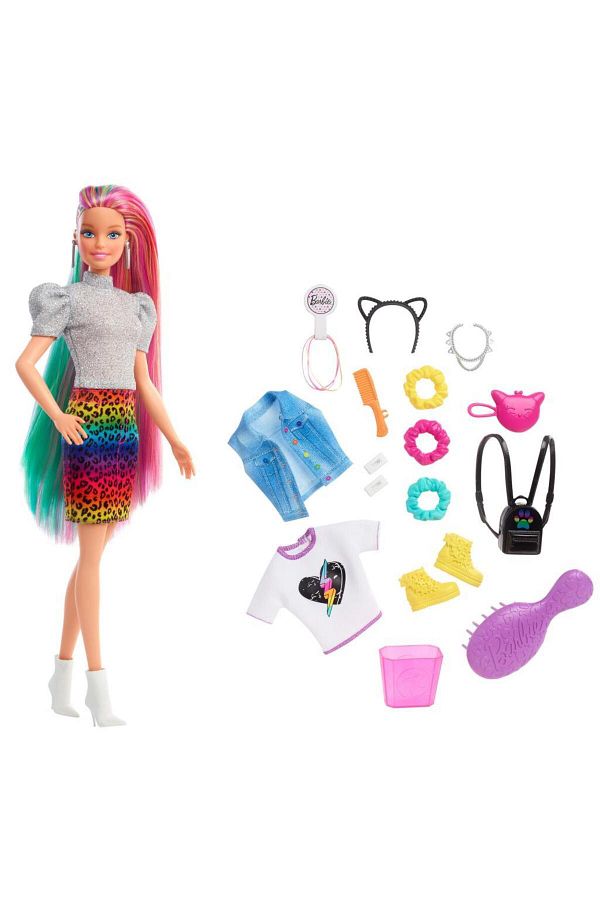 Barbie-Baby GRN81 - Leopard Patterned Hair 1