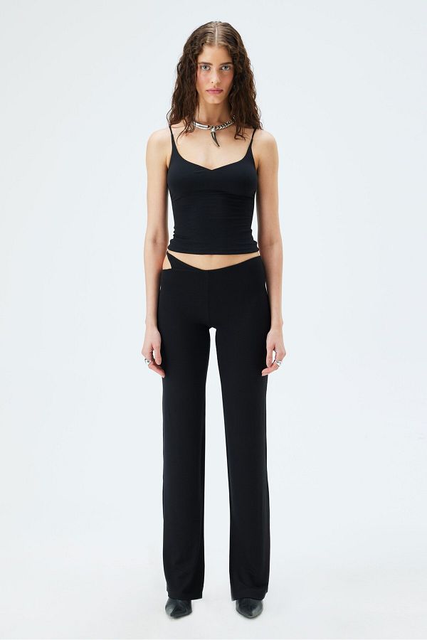IAMNOTBASIC-Black Poly Pants 1