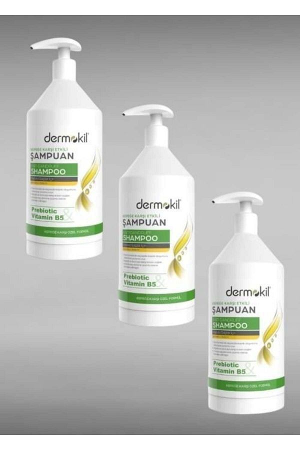 Dermokil-Prebiotic & Vitamin B5 Shampoo Against Dandruff 1000 ml X3 Pieces 1
