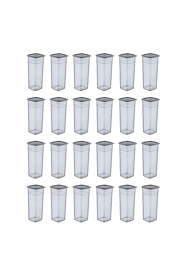 Smartware-Set of 24 Anthracite 2140 ml - Square Storage Container 1