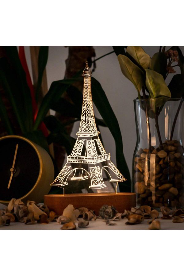 STOREMAX-Eiffel Tower 3D Led Desk Lamp - Yellow Light with USB Connection 1005813 1