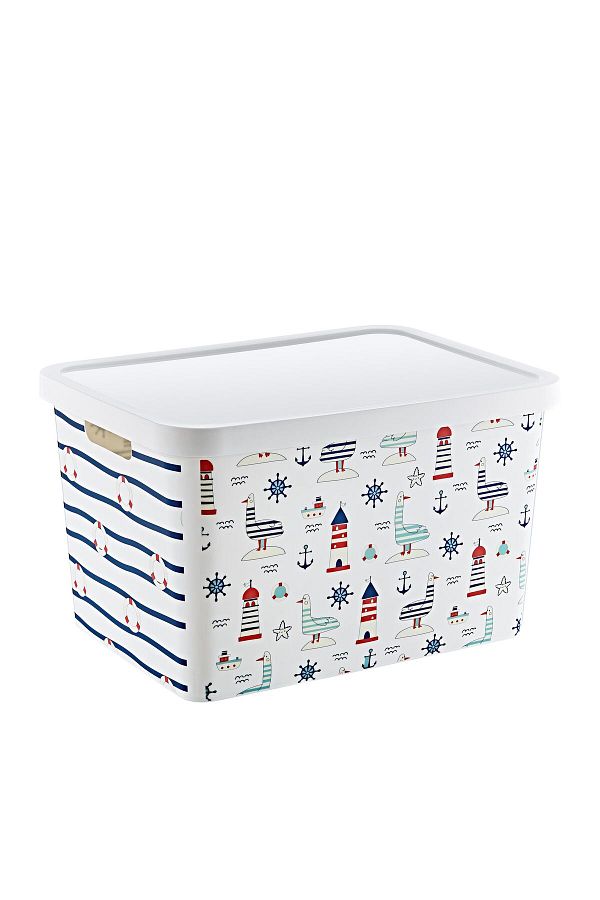 Smartware-Stafi Patterned Multi-Purpose Box with Lid 18 LT 1