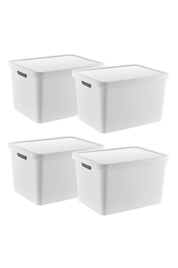 Smartware-White Stafi Set of 4 - 18 Lt Capacity, Multi-Purpose Box 1