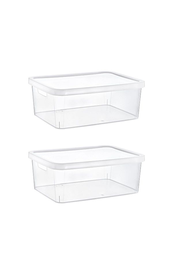 Smartware-Stafi Box with Transparent Lid - Set of 2, 12 Lt, Multi-Purpose 1