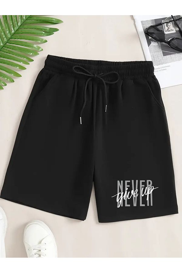 Karatopak-Never Give up Printed Colorful Basic Shorts 1