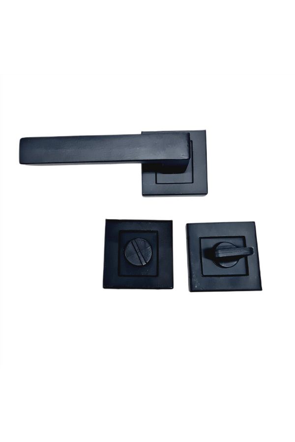 Nobel-Door Handle Max Avanty Mats Black Wc with Square Badge / 2 Set 1