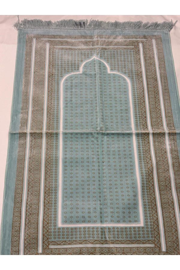 NACG-King Silk Lurex Acrylic Velvet Prayer Rug 1