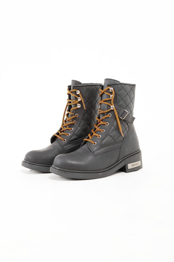 Riccardo Colli-Black Long Women's Boots - Lace-up Design 1