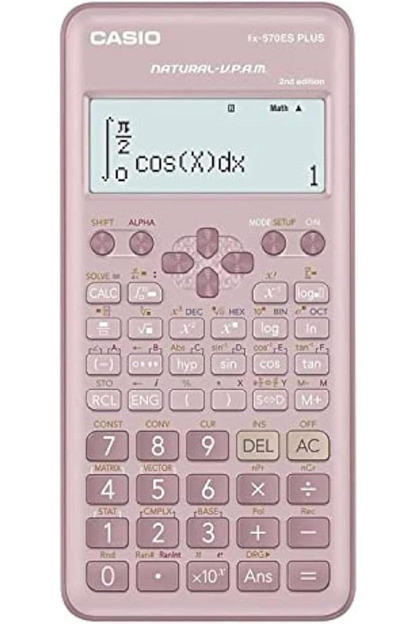 Casio-آلات حاسبة علمية قياسية 10 + 2 رقم 417 وظيفة لون وردي FX-570ESPLUS2PKWDT 1