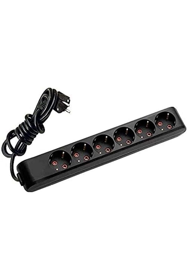 STOREMAX-Multi-Let 6 Cable Shell Grounded C.K 3Mt Black Socket 1