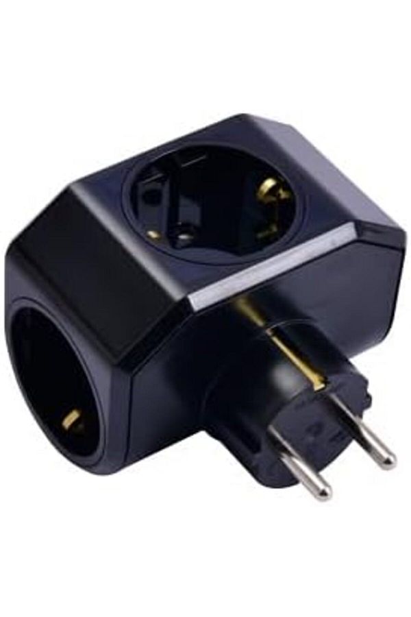 STOREMAX-Jvnnshop Yonca Plus Black Triple Grounded Socket 646268 1