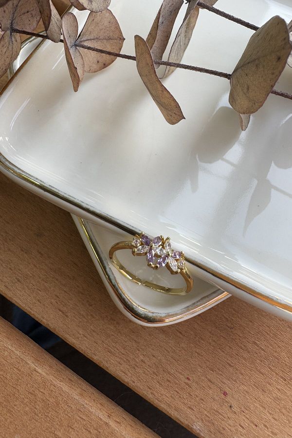 My Joyas Design-14K Gold Plated - Big Flower Pattern Minimal Ring 1