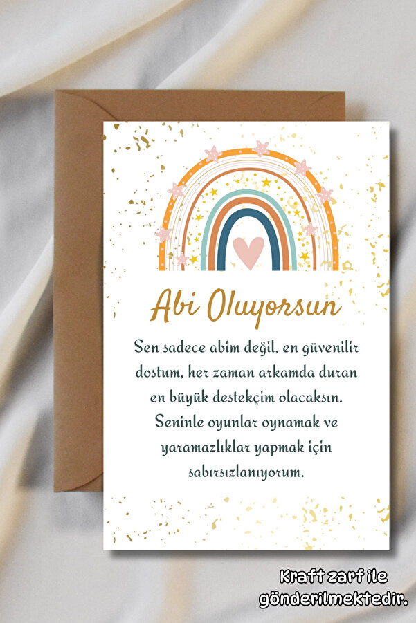 Metranya Abi Oluyorsun Müjde Kartı Hamilelik Hatıra Anı Kartı Bebek Hediyelik Yenidoğan Fotoğraf Çekim Kartı