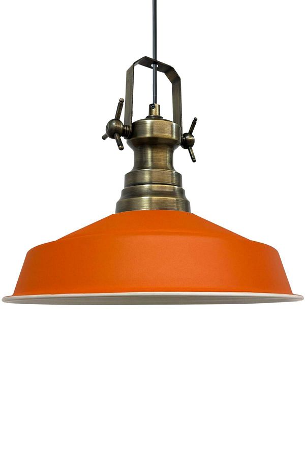 Bamyum-Neo-Asletl Industrial Vintage Hängelampe 40 cm, Orange Metall Pendelleuchte 1