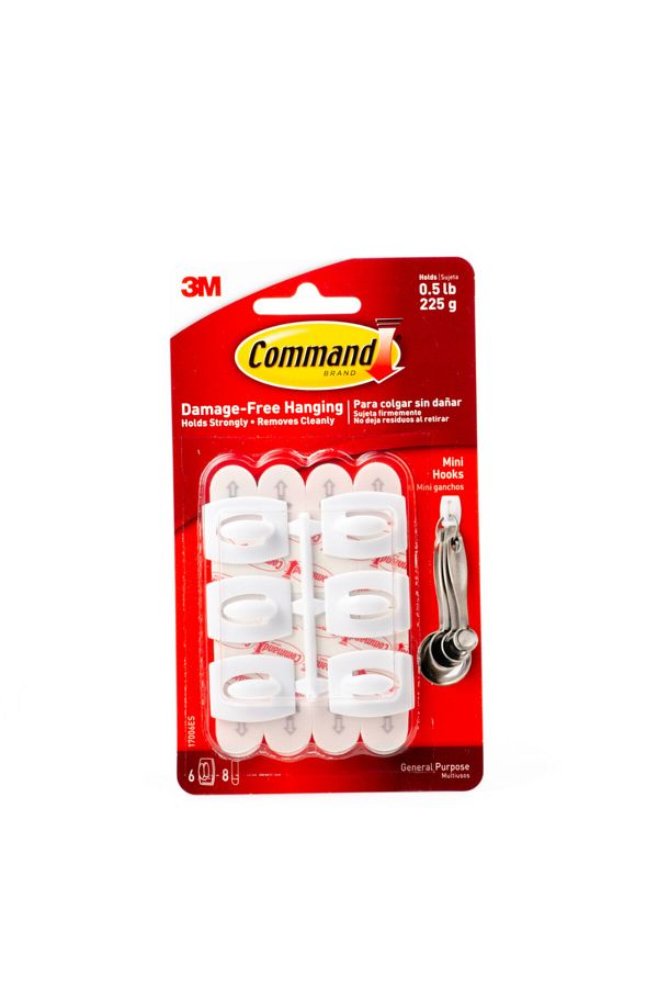 COMMAND-17006ES MINI WHITE HOOKS WITH W HITE STR 1