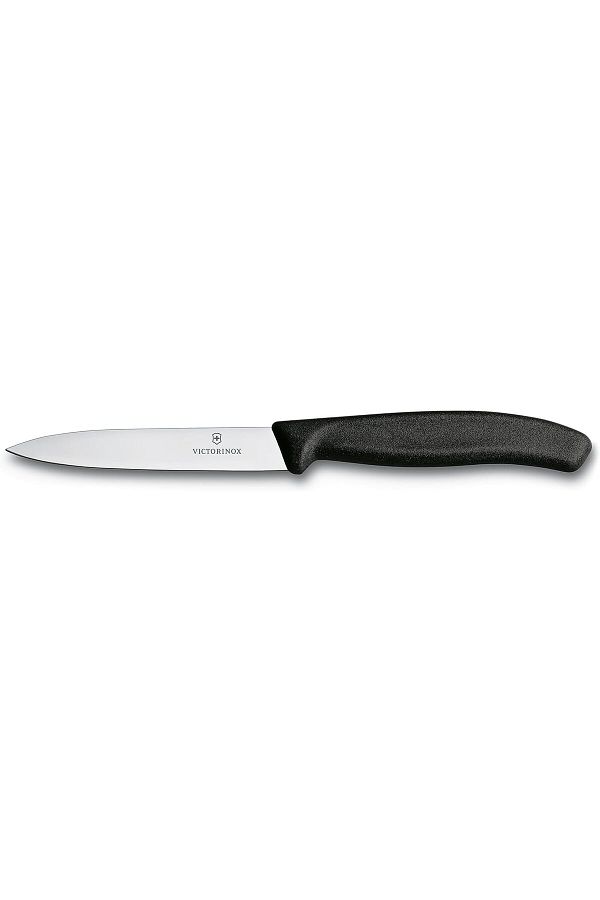 Victorinox-Swiss Classic Paring 4" Straight Blade 5/8" Width at sharp Tip in Black Handle 1