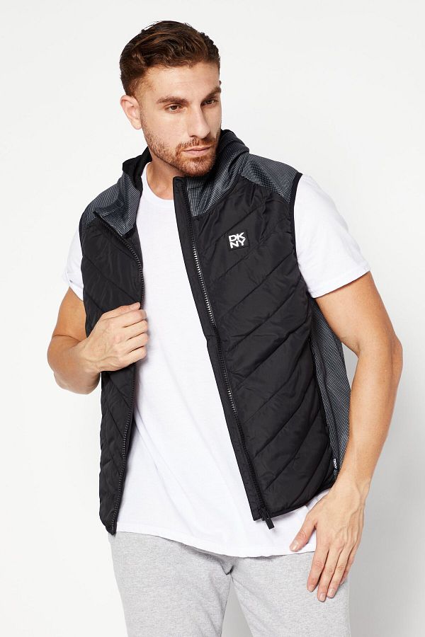 DKNY Sport-Men Sportswear Fit Sleeveless Training Vest, Black Combo 1