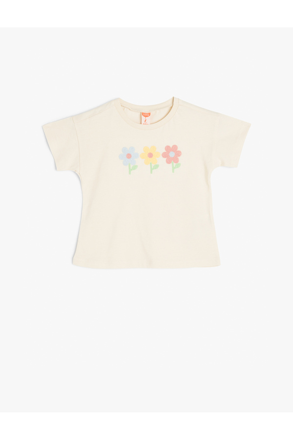 Koton Bej Kız Bebek T-Shirt 5SMG10093AK
