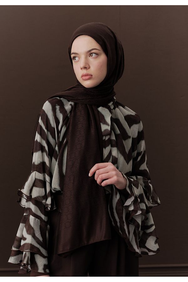 Fresh-Premium Chocolate Color Plain Dolphin Shawl 1