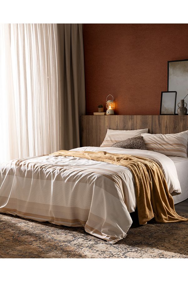 Madame Coco-Desty Camel Cotton Double Blanket Set 1
