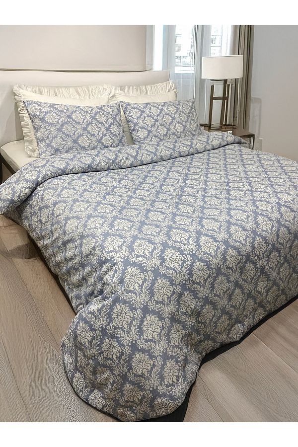 LILYUM-Home Stylish and Elegant Blue Patterned Duvet Cover Set Without Sheets - Single 1