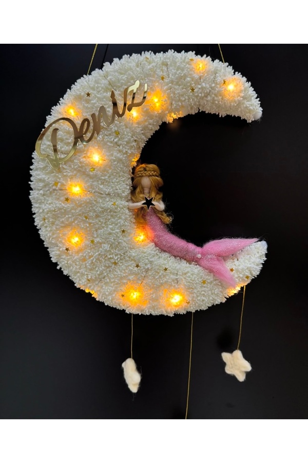 Tasarım Deniz kızı kapı süsü, bebek kapı süsü, peri bebek, keçe bebek