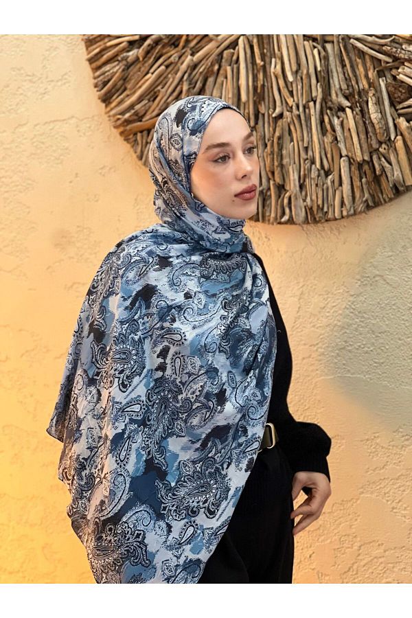 Modakaşmir-Abstract Ethnic Pattern Bamboo Shawl 1