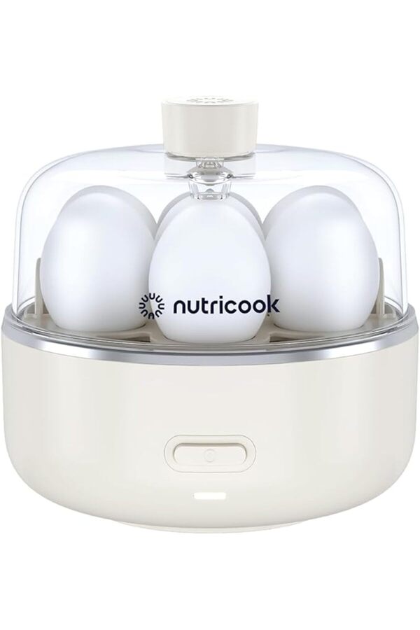 Nutricook-7pcs Electric Egg Cooker - Boiled,Poached,Scrambled Eggs, or Omellette w/ Auto Shut-Off, Beige, 360W 1
