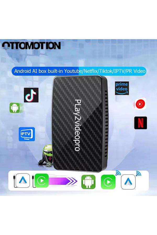 Universal-Ottomotion Play2Video Wireless Carplay, Android Auto, Netflix Youtube Adapter Ai Box 1