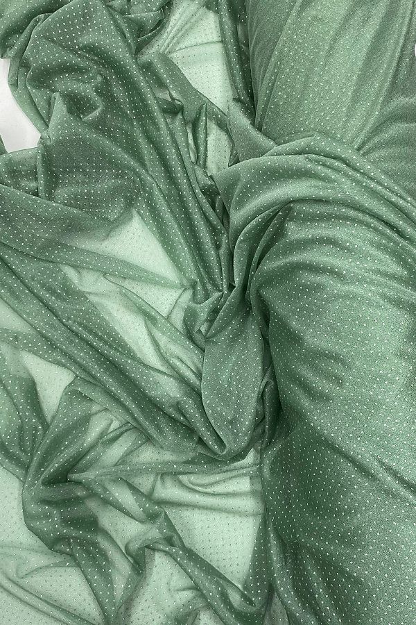 VB QUALITY-Mint Green Glitter Raindrop Evening Dress - Tulle Fabric with Shawl 75 1