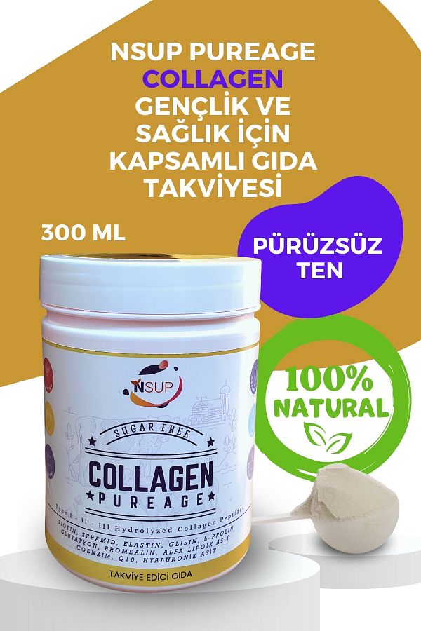 NSUP-300gr Anti-aging - Smooth Skin CoLLagen, GLycine, L-proline, Bromelain and Elastin Ceramide 1