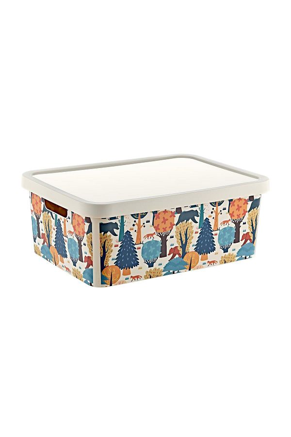 Smartware-Stafi Patterned Multi-Purpose Box with Lid 4.5 lt 1