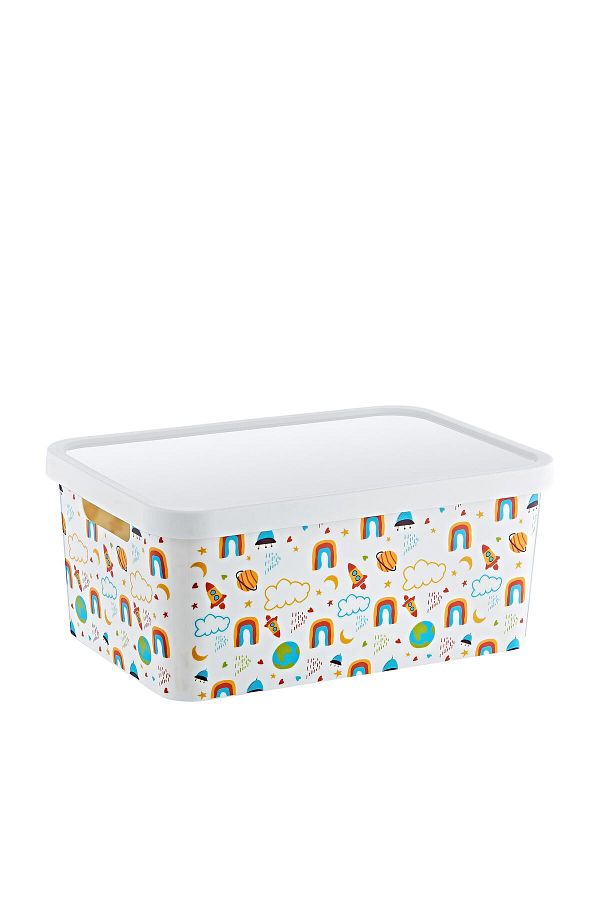 Smartware-Stafi Patterned Multi-Purpose Box with Lid 4.5 lt 1
