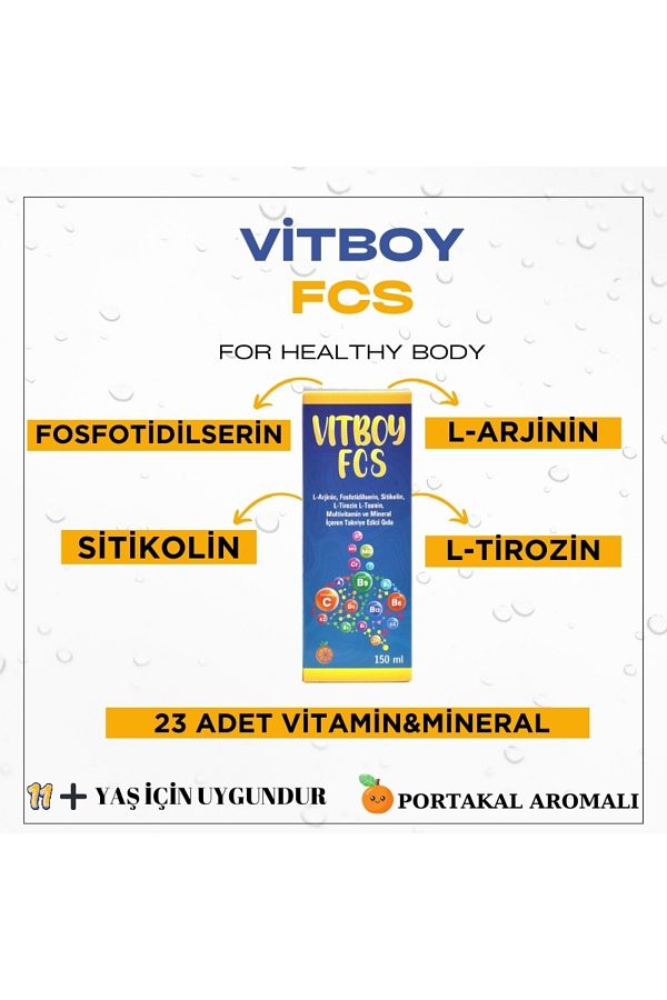 Vitboy-150MLFcs Citholin and L-arginine Supplementing Food - Containing Phosphothyroidylserin and L-tyrosine 1