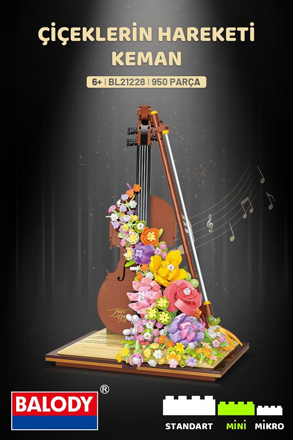 balody-Movement of Flowers Violin (Bl21228) – Mini Block Building Toys Set 1
