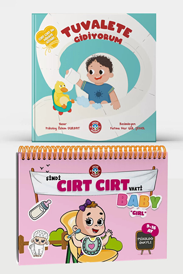 Çocuk Akademi Cırt Cırt Vakti 9-16 Ay Kız Bebek Kitabı ve Tuvalete Gidiyorum Cırt Cırtlı Etkinlik Kitabı
