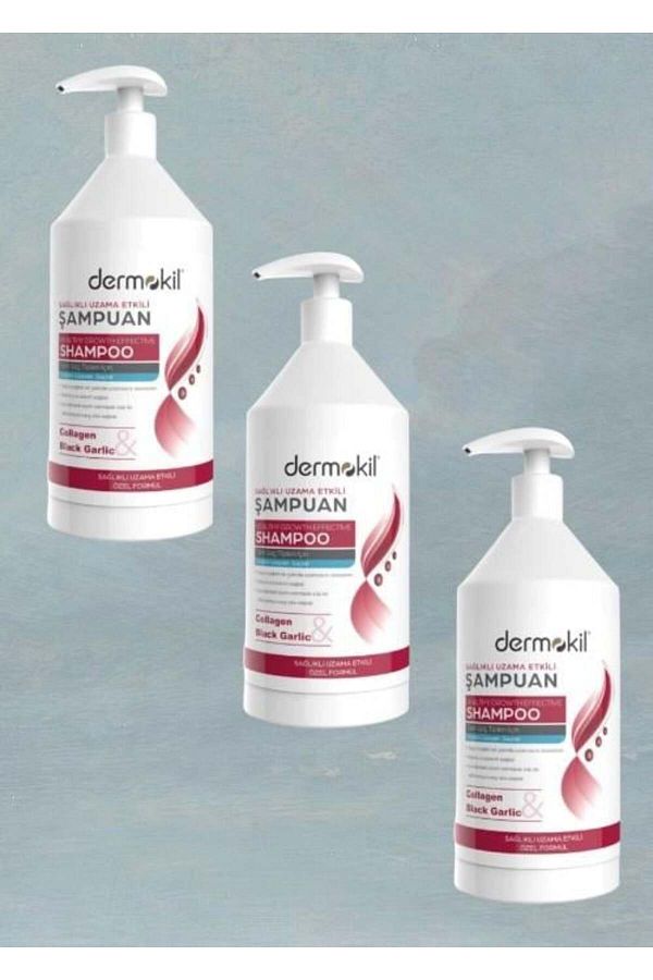 Dermokil-Healthy Growth Effect Collagen & Black Garlic Shampoo 1000 ml X3 Pieces 1