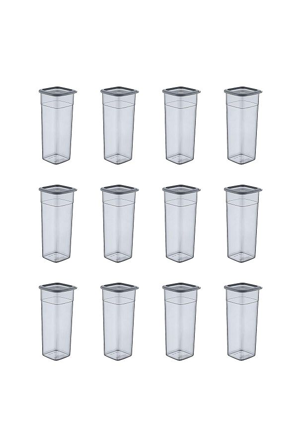 Smartware-Anthracite 2140 ml - Set of 12 Square Storage Containers 1